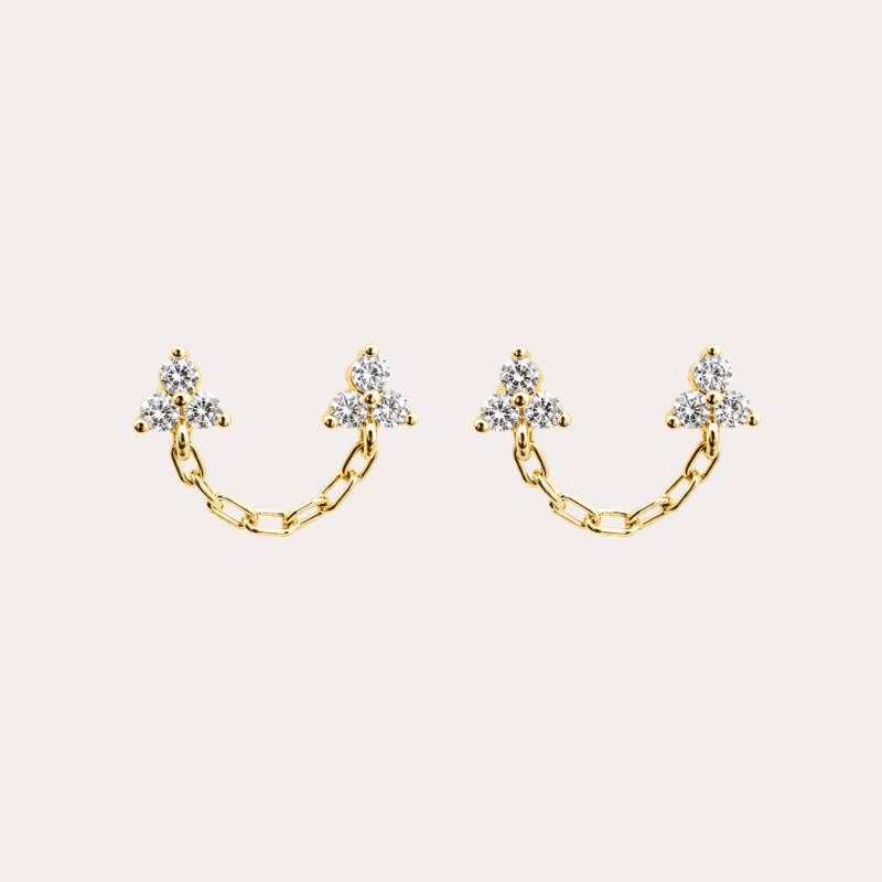 Trio Chain Earrings - Jewelry Maktub LLC