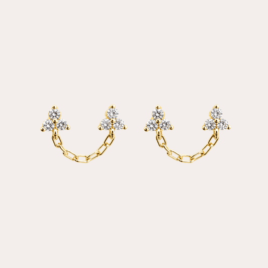 Trio Chain Earrings - Jewelry Maktub LLC